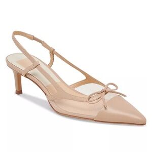 Dolce Vita Kandi Mesh Bow Pointed- Toe Kitten- Heel Slingback Pumps